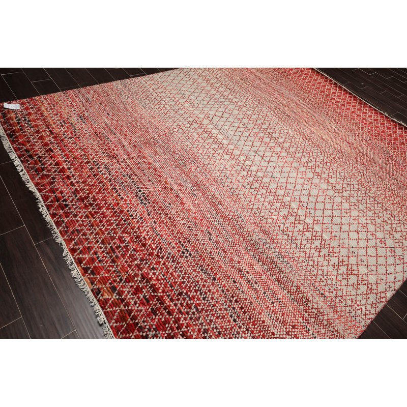 Tapis unique rouge / beige 8 pi x 10 pi Lowri
