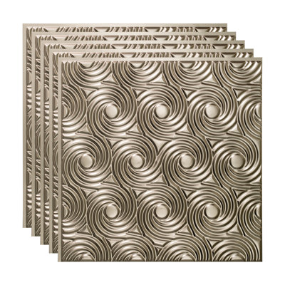 23'' L x 23'' W Textured Vinyl Glue Up Ceiling Tile