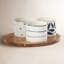 Lenox Blue Bay Snack Bowls, Set Of 3, With Wood Tray