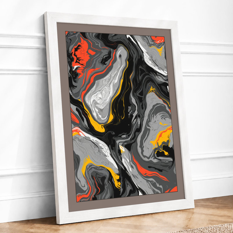 Fluid Turbulence Abstract - Print, A1 - 84.1 x 59.4 cm, White