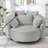 360° Swivel Accent Barrel Chair with Corduroy Upholstery, 5 Throw Pillows, and Adjustable Phone Holder for Comfort and Style in Any Room-58285687