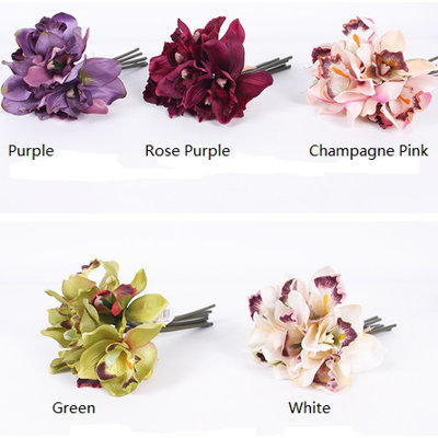 Pièce maîtresse de luxe en soie cymbidium