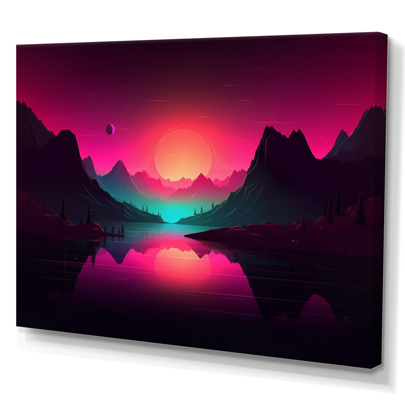 «Pink Nebular Wonderland II», reproduction, H 12 po x l 20 po x P 1 po, Toile tendue