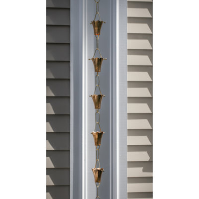 Hentschel Copper Plants & Flowers Rain Chain