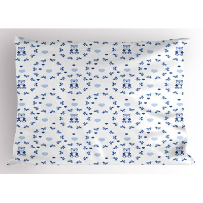 Ambesonne Cartoon Pillow Sham 2 Pack Ribbons Teddy Bears Purple Grey Navy Blue -  pil-2_28105_26x20