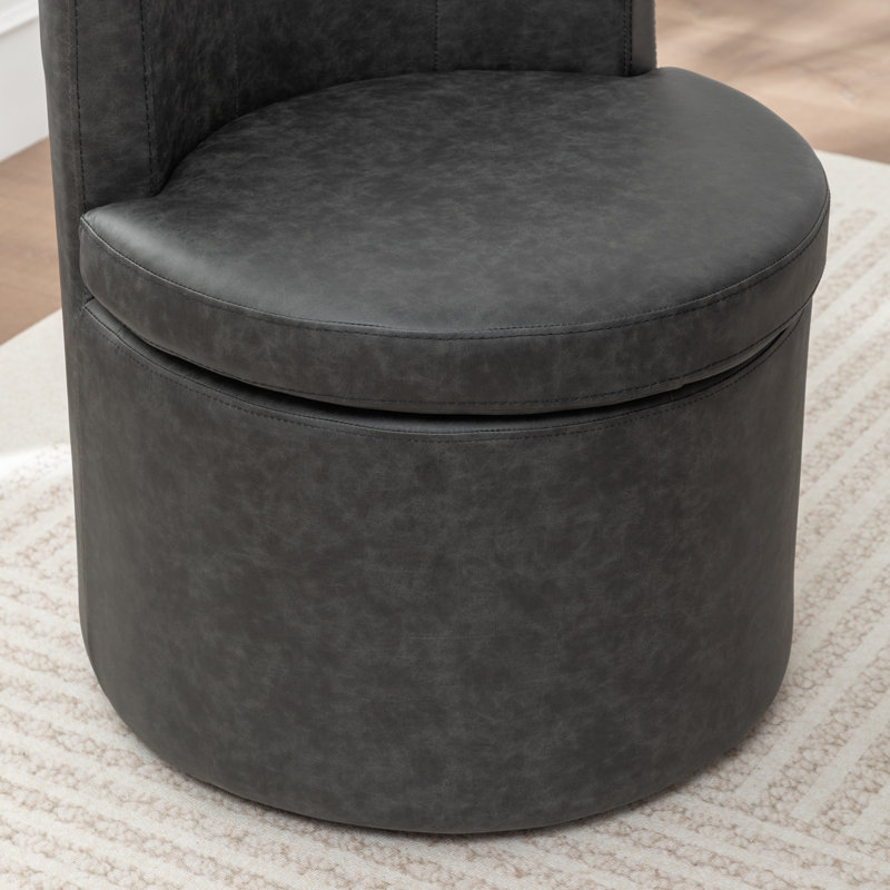 Charys 31.5"  Faux Leather Dining Chair(Set of 4), Black