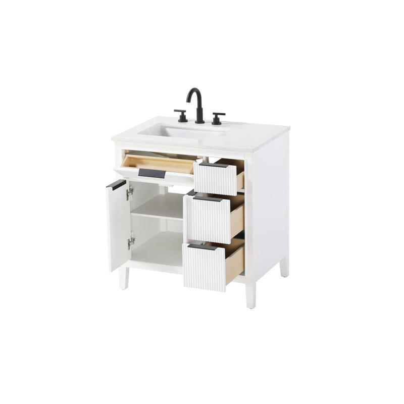 Meuble-lavabo simple 32 po blanc, 32", Blanc