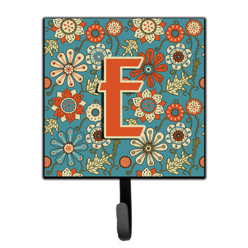 Porte-laisse rétro et crochet mural fleurs, E
