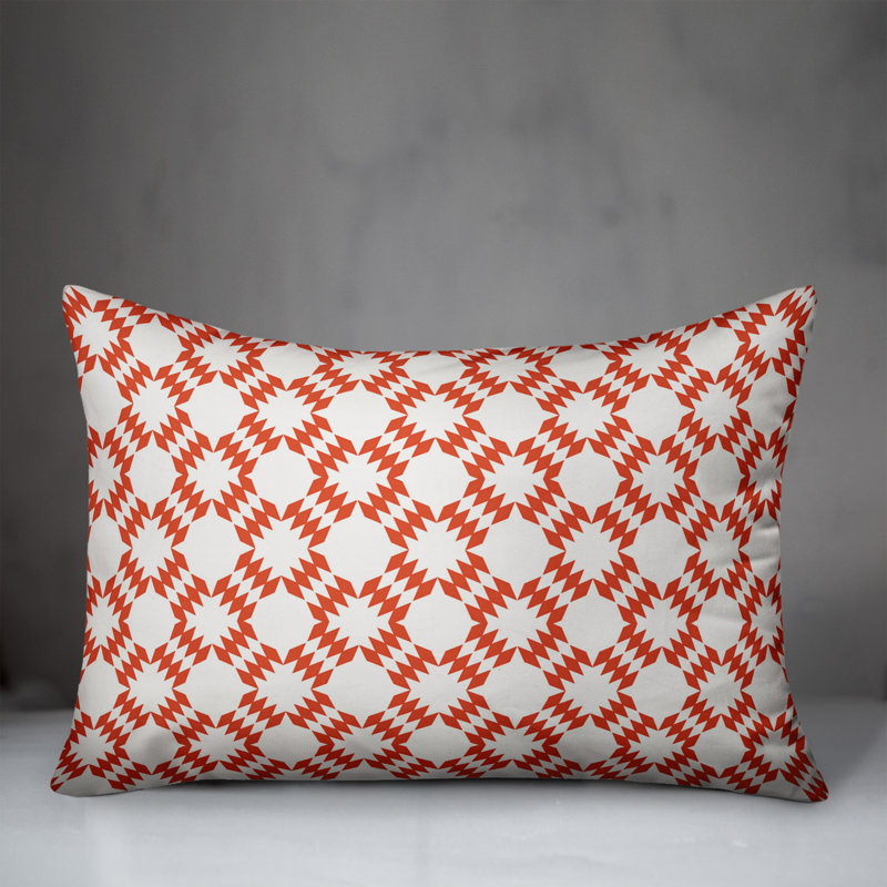 Folk Southwestern Lumbar Pillow, Red