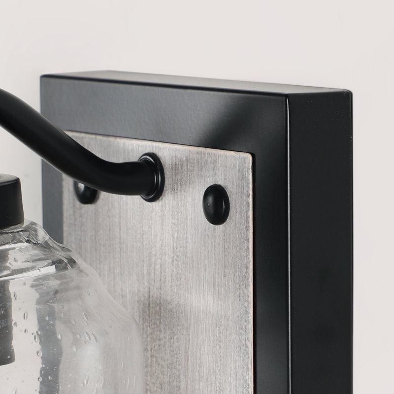     Éclairage pour meuble-lavabo à 3 lumières 31,5 W à 3 lumières avec grain de bois 23 po avec verre ensemencé pour salle de bain et miroir