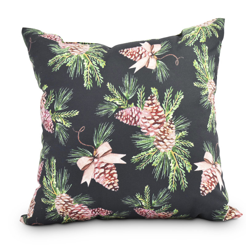 Housse de coussin d'extérieur carré Winterville Orville, Noir, 18 po x 18 po