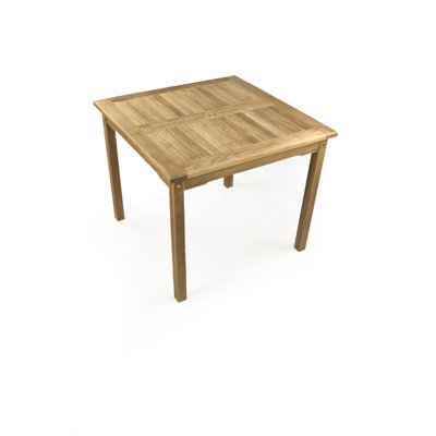 Katelynn Square Teak Outdoor Dining Table With Umbrella Hole , 90cm cm W 90cm cm D