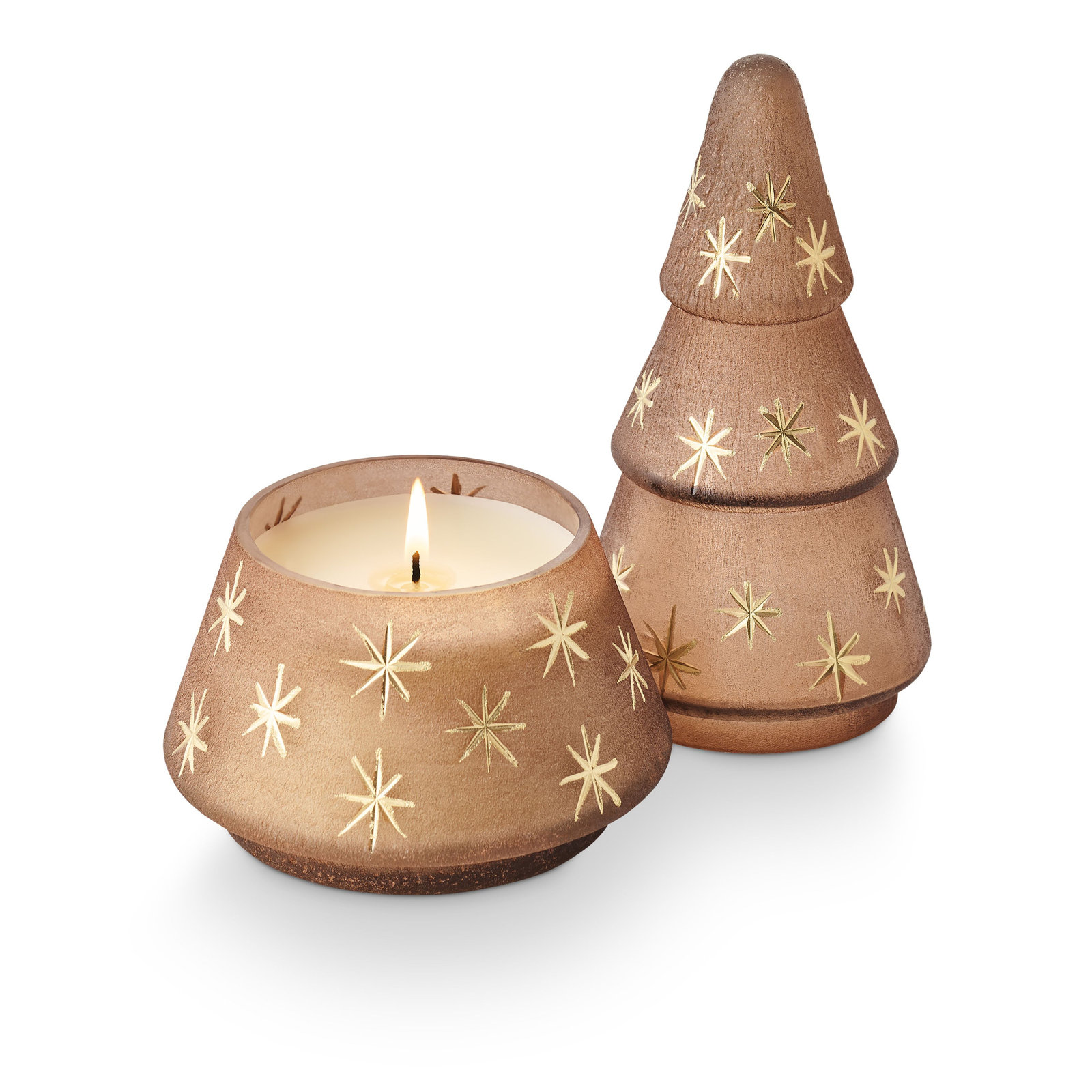 Balsam & Cedar Glass Candle, Brown