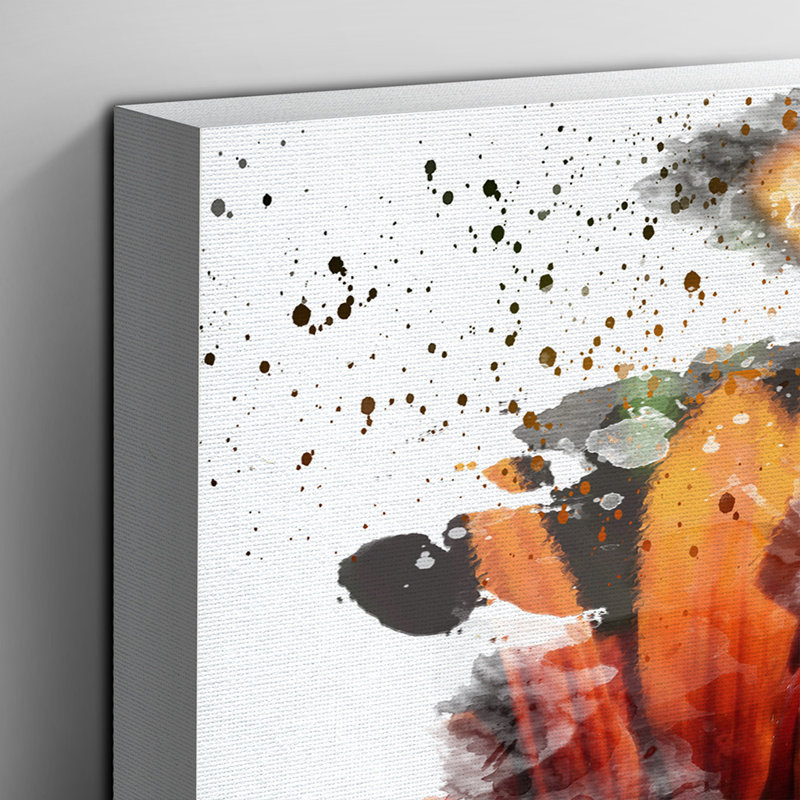 Orange Flower - Wall Art, 35cm H x 50cm W, Wrapped Canvas