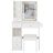 29.2" Small Size Left Drawer Desktop Vanity Table + Cushioned Stool, 2 AC+2 USB Power Station, Hair dryer bracket, Extra Large Touch Control Sliding LED Mirror, Tri-color Switching, Brightness Adjust