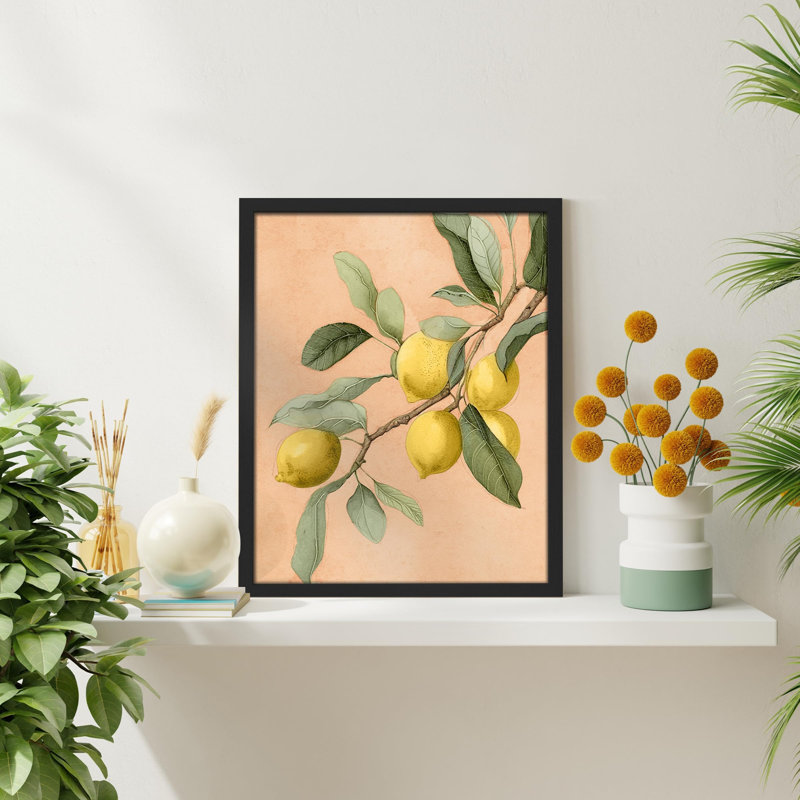 " Yellow Lemons ", Black, 16" H x 12" W