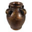 Vase de table en terre cuite Heritage avec poignées côtelées pour une décoration rustique - Grand vase urne à fleurs avec finition en céramique vieillie pour la décoration du salon