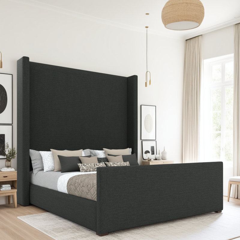 Aylet Luxe Footboard High Bed, Charcoal, Queen