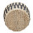 Large Cattail and Paper Pillar Basket with Integrated Handles and Black