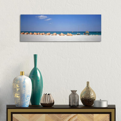 Beach Scene, Miami, Florida, USA by Panoramic Images - Wrapped Canvas Panoramic Gallery-Wrapped Canvas Giclée