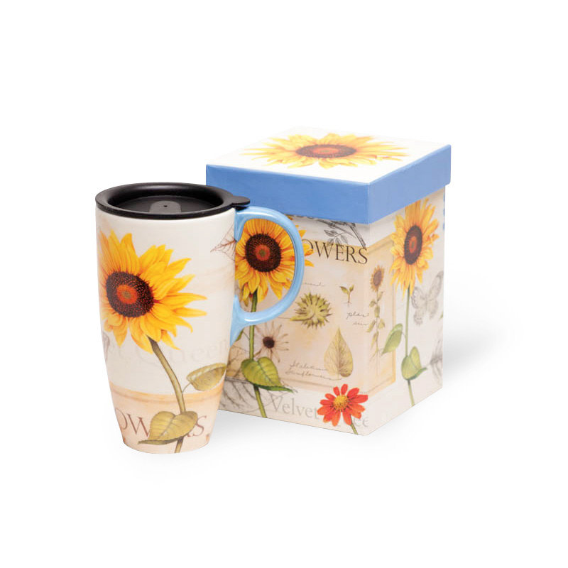 Grande tasse de voyage à fleurs