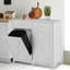 Armoire à ordures à double basculement double, poubelle cachée escamotable pour cuisine 10 x 2 gallons, trieuse à linge Freestand en bois avec tiroir, style porte de grange, pour la maison, le salon-100156595