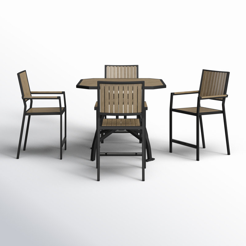 Limetta 4 - Person Patio Dining Set Umbrella Hole Included Square Table