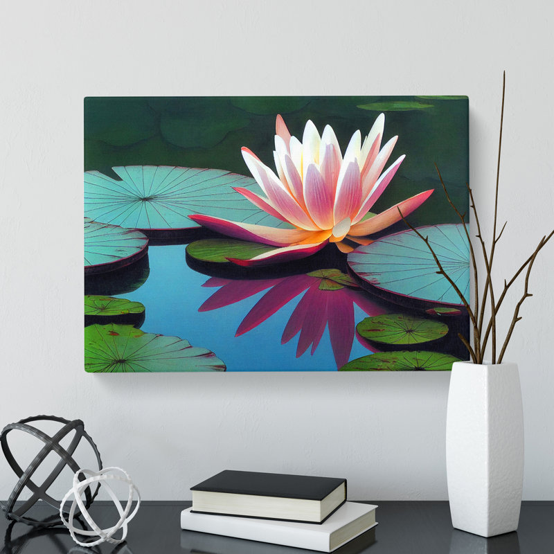 Fine Water Lily Pond - Wrapped Canvas, 35cm H x 50cm W x 3cm D