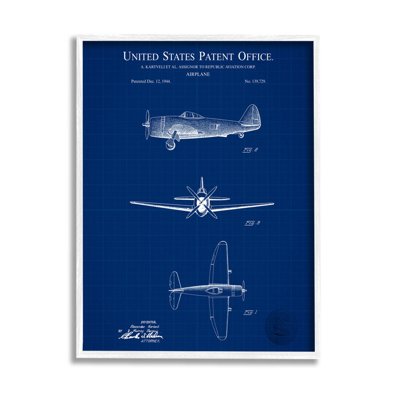 Plan détaillé de l'avion américain, art de la giclée encadrée par Karl Hronek, H 20 po x l 16 po x P 1,5 po