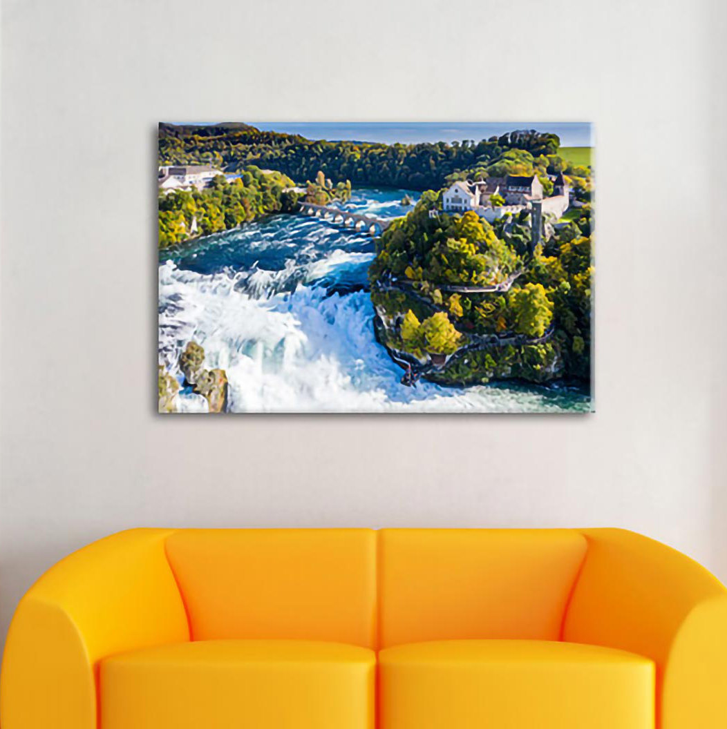 Leinwandbild Panorama des Rheinfalls in der Schweiz