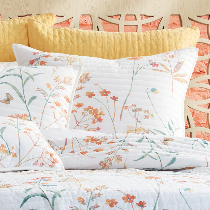 Taie décorative 100% coton Bonnie, Très grand, Corail