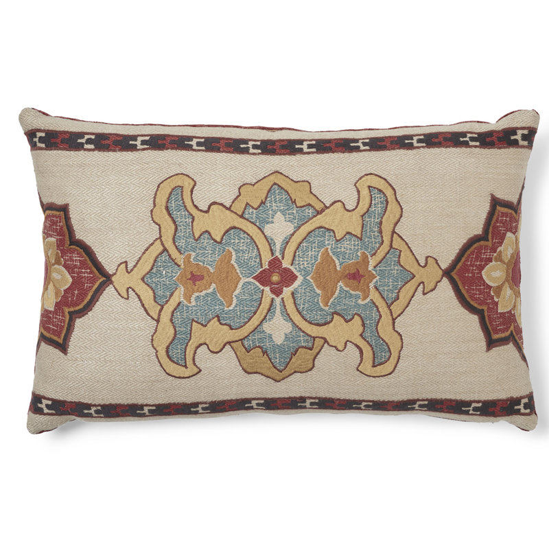 Oreiller brodé Temara, Épice, 16 po x 25 po
