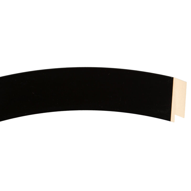 Rubino Wood Flat Wall Mirror, 17" H x 17" W, Matte Black