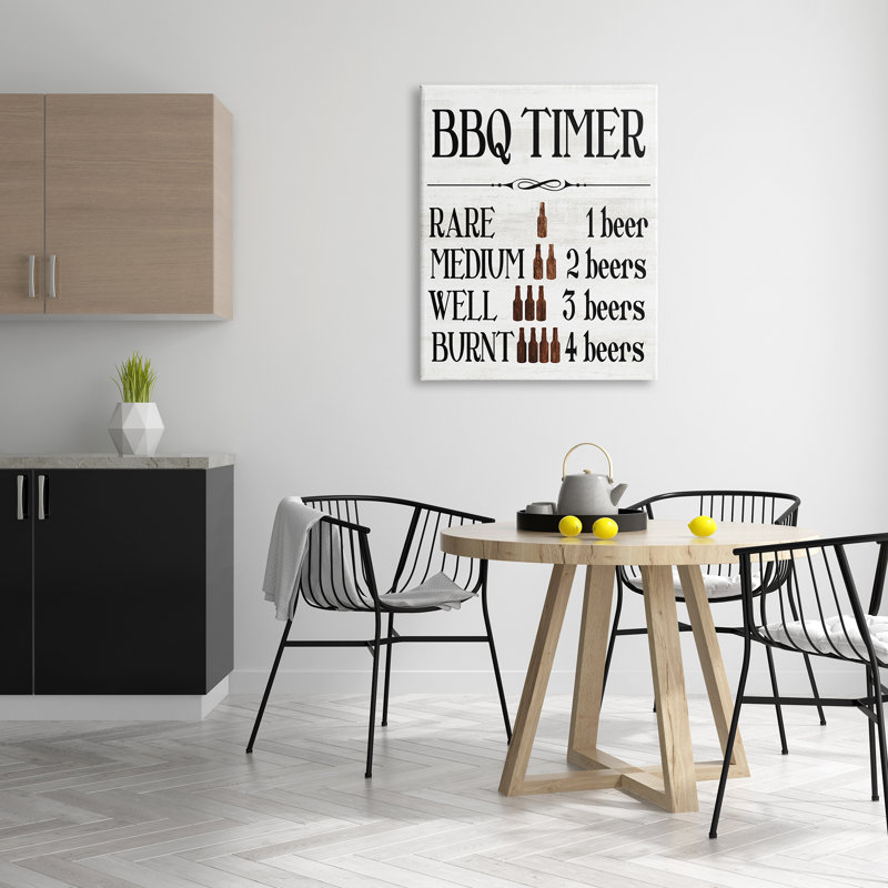 «BBQ Timer Funny Beer on Canvas» par Lil 'Rue, reproduction, H 40 po x l 30 po x P 1,5 po