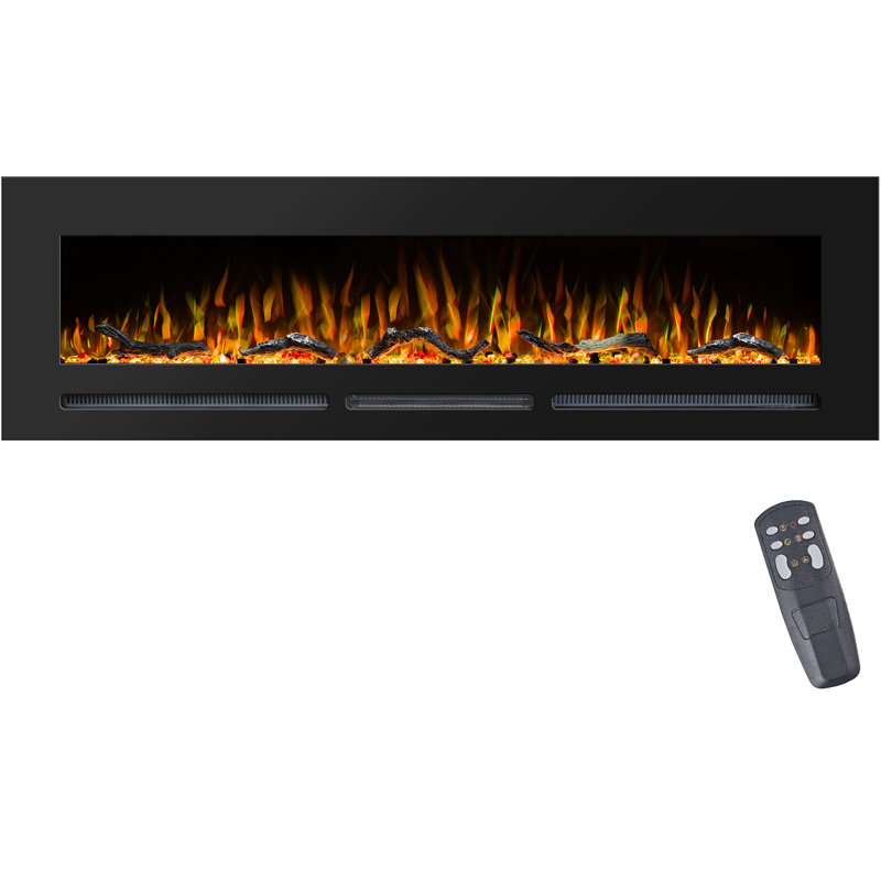Aarryn Symple Stuff Black Electric Fireplace Insert, 21.65" H x 42" W x 5.5" D