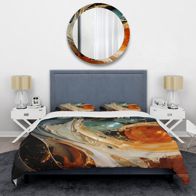 Ensemble de housse de couette White Abstract, Housse de couette pour très grand lit