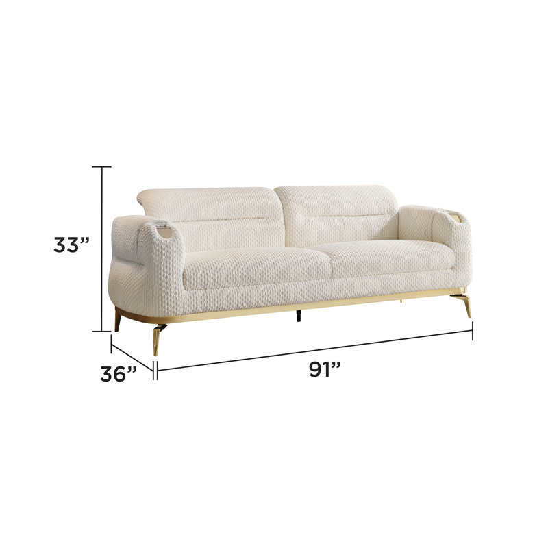 Fauteuil # 8425 Zoe, Beige Fabric