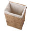 Panier à linge en osier fait à la main - ensemble de 2 paniers de rangement en jacinthe d'eau avec poignées intégrées, doublures amovibles et couvercles-1499415726