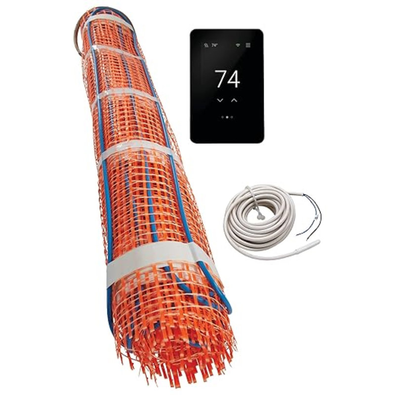 Ensemble de système de chauffage par le sol L 7,5 po x l 2 po avec thermostat programmable 120 volts
