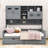 Wooden Daybed with Shelves and 2 Drawers-1443420130-1443420128
