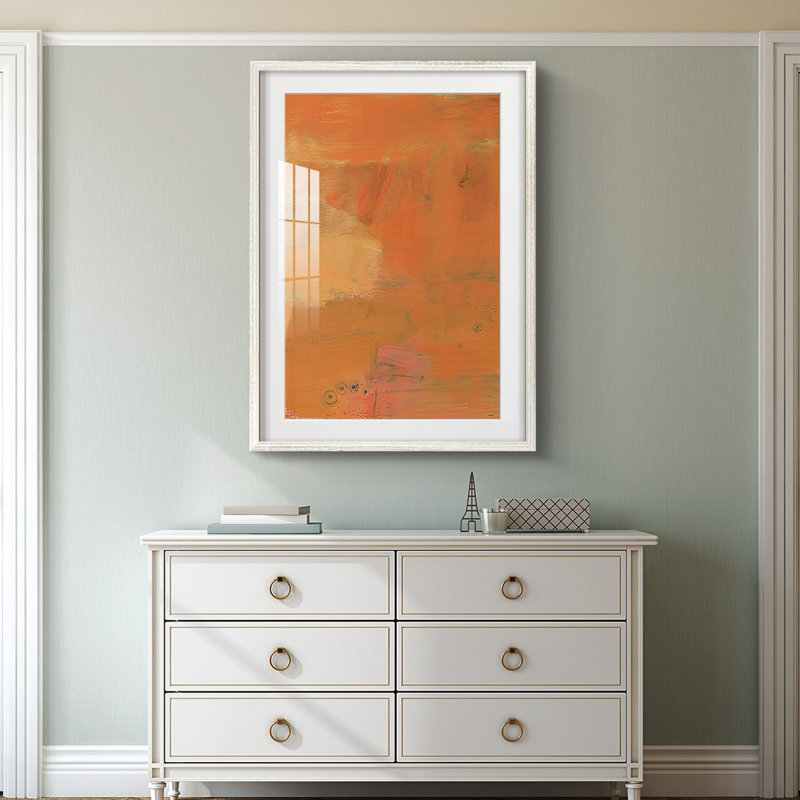 Almon Abstract II - impression encadrée, Blanc, H 28,5 po x l 20,5 po