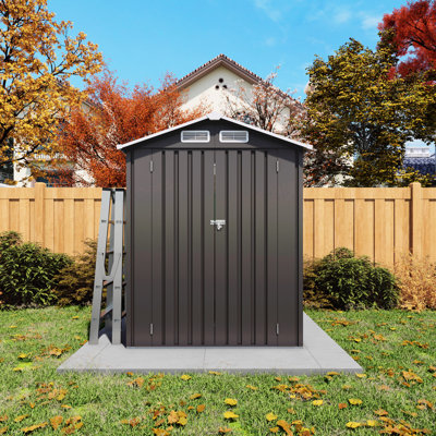 5x3 Ft Metal Storage Shed, Gray Color, Waterproof And Secure, Can Be A Pet House Or Tool Room, Easy To Install Shed In With Peaked Roof, For Garden Backyard Storage, Efficient Storing Sports