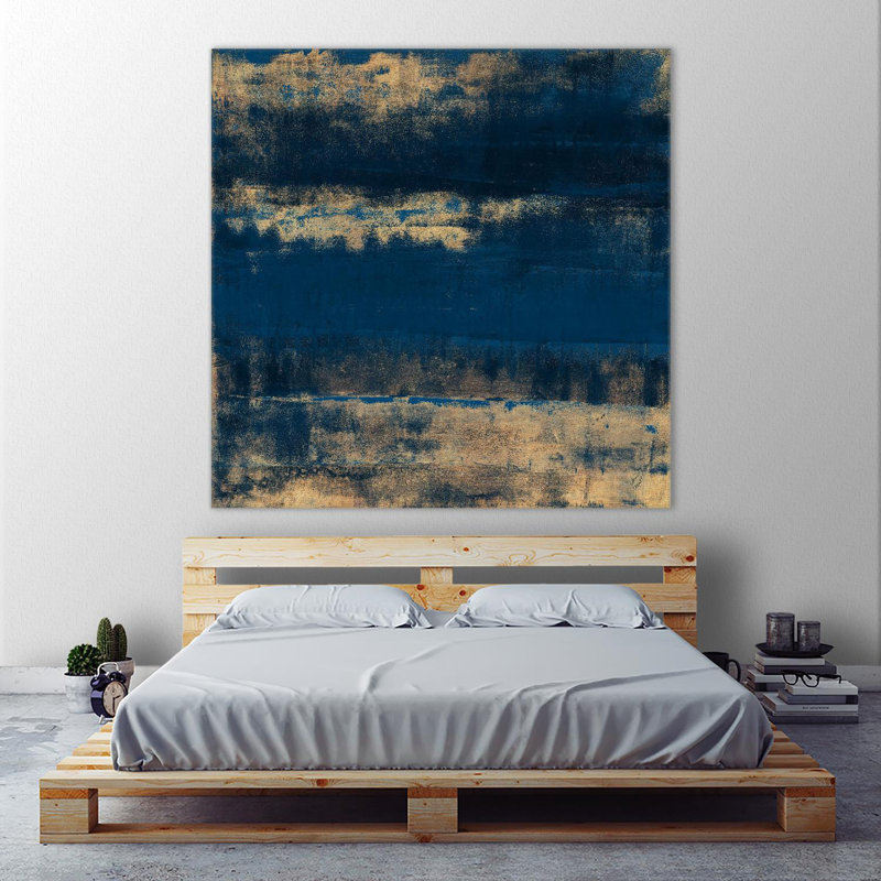«Sea Of Blue And Gold», reproduction d'art sur toile géante 84 po x 84 po, H 54 po x l 54 po x P 1,5 po