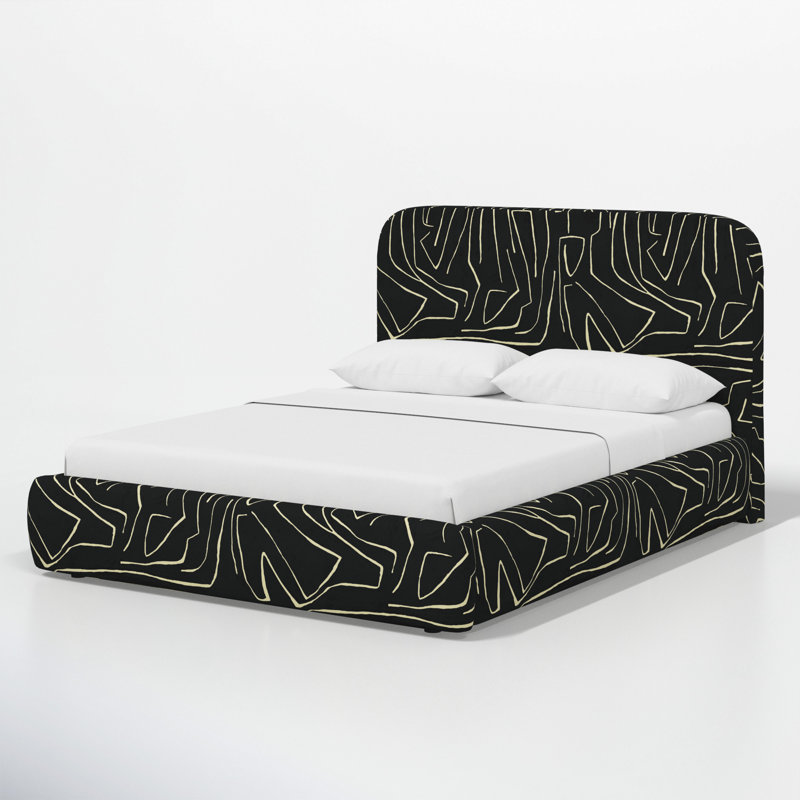 Upholstered Bed, Queen, Graffito Onyx Beige