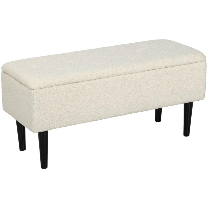 Benuel Polyester Storage Bench, White