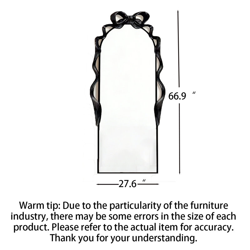 Miroir polyvalent anti-déflagrant American-Style, 66.93" H x 27.56" W, Black