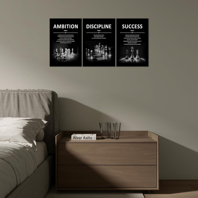 Motivational Wall Decor Success Wall Art Inspirational Quotes Pictures Motivational Posters Framed Canvas Wall Art Prints Goal Artwork Home Office Wall Decor Ready to Hang