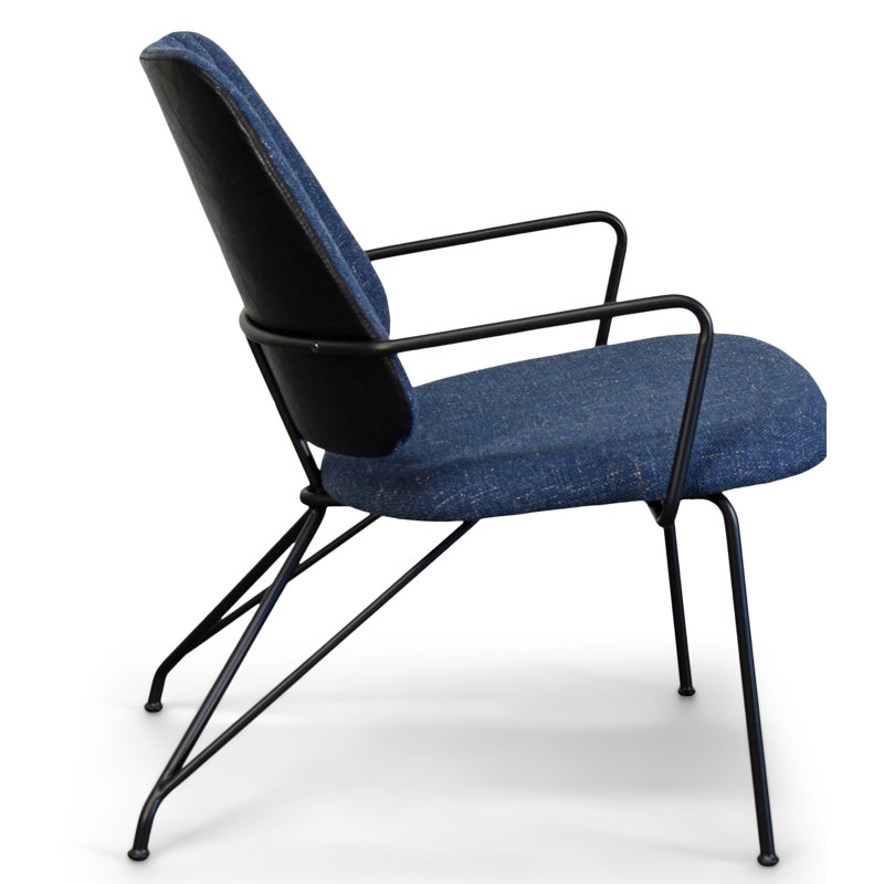 Méridienne Tara, Mélange de polyester bleu, Noir