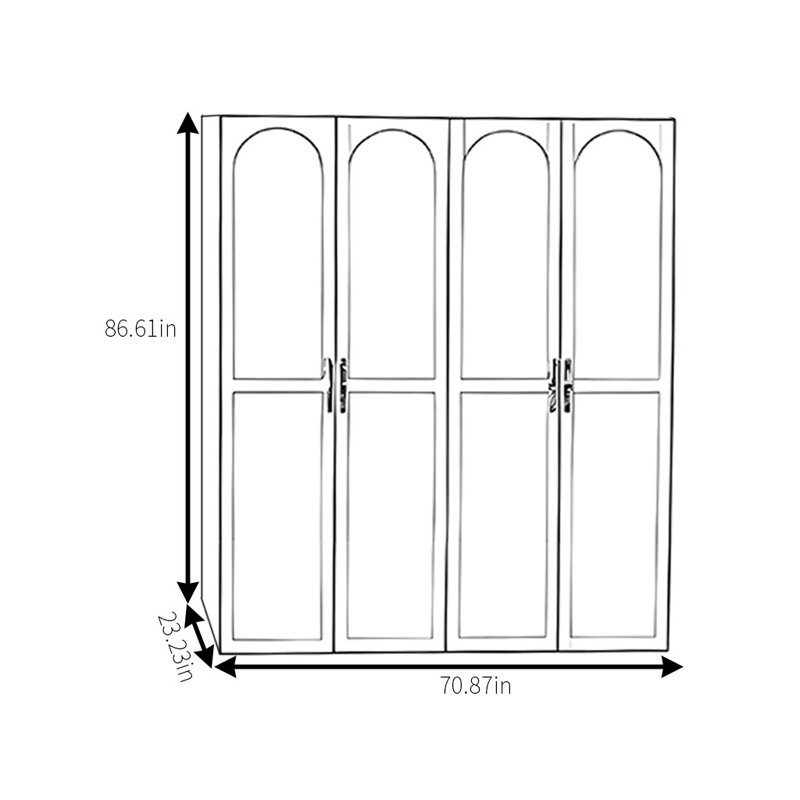 Garde-robe simple en cerisier, H 86,61 po x l 70,87 po x P 23,23 po