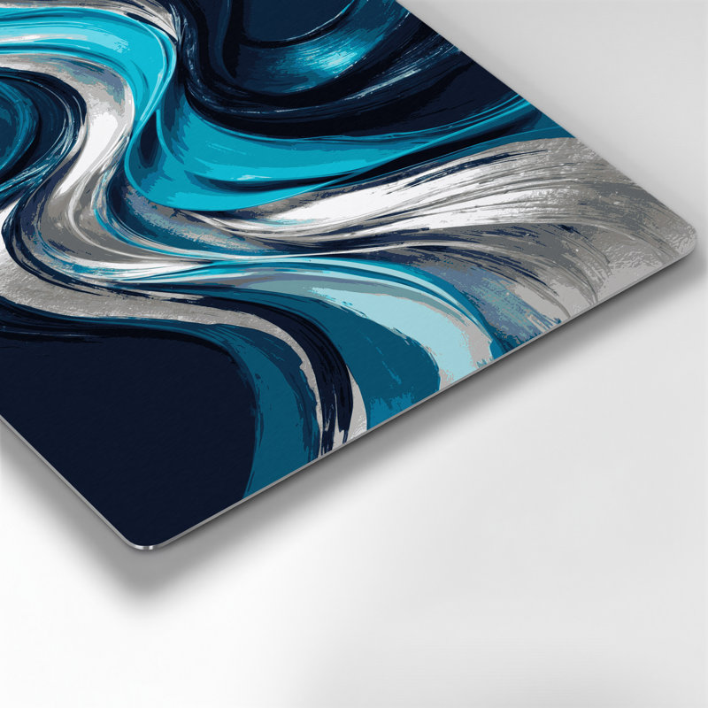 Lyrical Abstraction 82 Gray Metal Wall Art, 8" H x 10" W